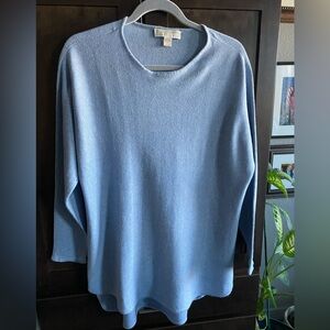 Michael Kors blue pullover light sweater tunic.  Size Large